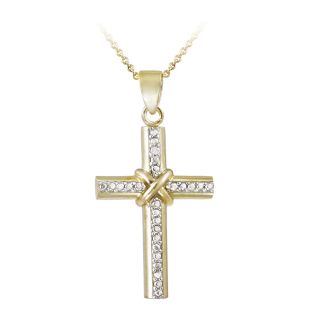 DB Designs Two tone Diamond Accent Cross Necklace Today $18.99 2.0 (1
