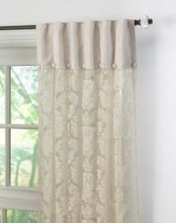 Damask Lace Inverted Pleat 120 inch Curtain Panel Pair
