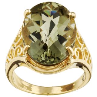 10k Yellow Gold Green Amethyst Ring