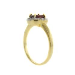 Gem Jolie Gold Overlay Gemstone/ Pearl and Diamond Ring (7 mm