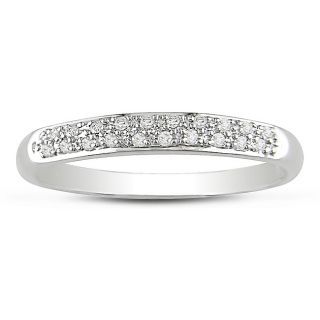 Miadora 14k White Gold 1/10ct Pave Diamond Band (J K, I2 I3)