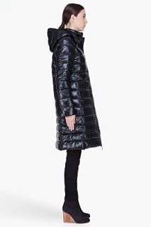 Moncler Black Padded Hooded Moka Coat for women