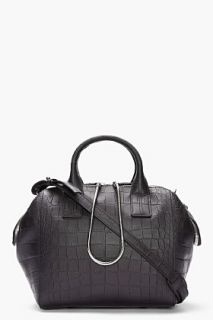 Alexander Wang Black Leather Croc Embossed Jamie Chastity Tote for women