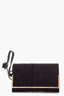 Damir Doma Black Scaled Leather Clutch for women