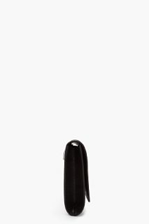 Saint Laurent Black Calfskin Logo Piece Folding Clutch for women