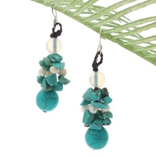 Cluster Turquoise/ Pearl Drop Earrings (Thailand) Today $17.99 5.0 (2
