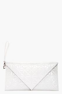 Gareth Pugh Medium White Patent Embossed Clutch for women