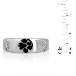 ASPCA Tender Voices Silver 1/10ct TDW Diamond Paw Ring (I J, I2 I3