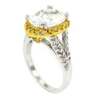 Vintage Royal Engagement Ring w/White CZs Alljoy Jewelry