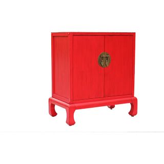 Antique Red 2 door Pine Cabinet