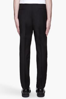 KRISVANASSCHE Black Pleated Wool And Mohair Twill Trousers for men