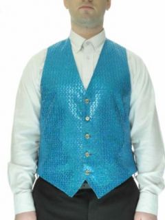 SixStarUniforms Mens Sequin Vest Turquoise XXXXX Large