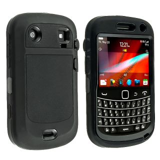 Black TPU/ Black Plastic Hybrid Case for BlackBerry Bold 9900/ 9930