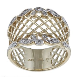 Isabella Collection 10k Gold Diamond Accent Lattice Design Ring