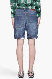 Marni Edition Indigo Contrasting lined Denim Shorts for women