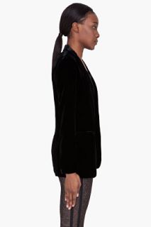 Diane Von Furstenberg Black Silk Velvet Yvan Blazer for women