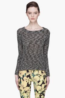 Alice + Olivia Silver Two tone Ethan Knit Sweater for women