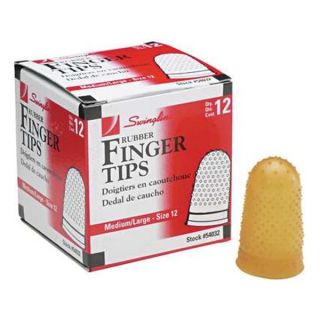 Approved Vendor SWI54032 Rubber Finger Tips, Size 12, M/L, PK12