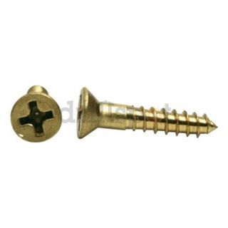 DrillSpot 1175868 #10 13 x 2 Phillips Flat Head Wood Screw, Brass
