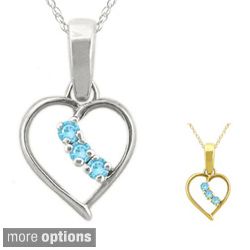 Birthstone 3 stone Heart Necklace Today $114.99   $119.99