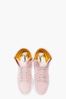 Yves Saint Laurent Peach Suede Malibu Sneakers for women