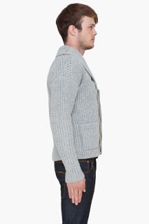 G Star Grey Wool Knit Cardigan for men