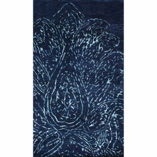 Rug Collective Hand knotted Paisley Navy New Zealand Wool Rug Today $