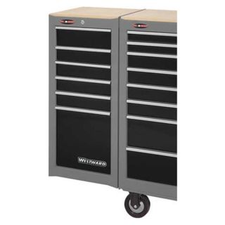 Westward 4FNT3 Side Cabinet, 15 3/4 W, 6 Drawer, Pt/Black