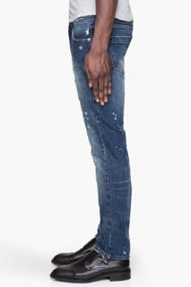 McQ Alexander McQueen Washed Indigo Heavy Bullethole Jeans for men