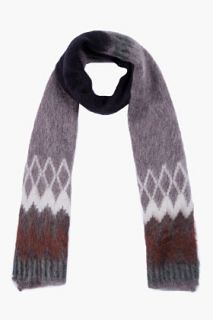 Dsquared2 Grey Patterned Mohair Scarf for men