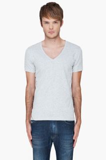 Diesel Grey V neck Jesse T shirt for men