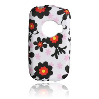Luxmo Huawei M835 Black Daisy Rubber Coated Case