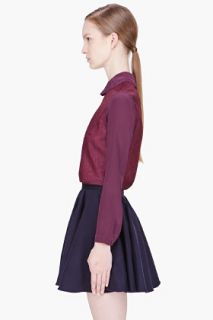 CARVEN Plum Crushed Silk Blouse for women