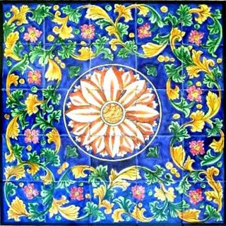 Korbos Design 25 tile Ceramic Mosaic Medallion