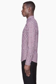 Givenchy Red Checked Print Slim Shirt for men