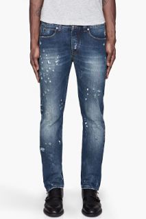 McQ Alexander McQueen Washed Indigo Heavy Bullethole Jeans for men