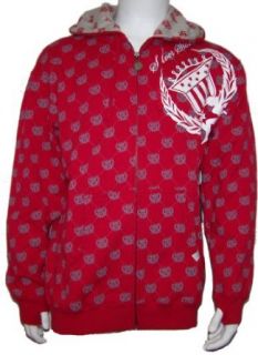 Silver Star OVERLOAD All Over Print Mens Hoodie   Red