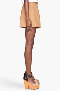 CARVEN Golden Beige Oversized Shorts for women
