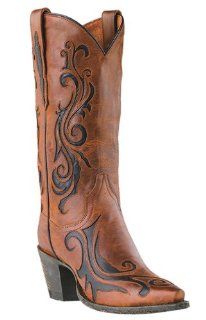  Dan Post Womens 12 Inch Brandy Scroll Leather Boots  DP3256 Shoes