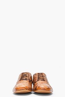 Maison Martin Margiela Brown Snakeskin Oxfords for men