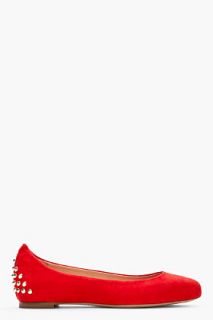 McQ Alexander McQueen Red Suede Studded Flats for women