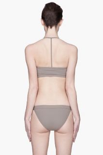 T By Alexander Wang Taupe Removable Straps Bandeau Bikini Top for women