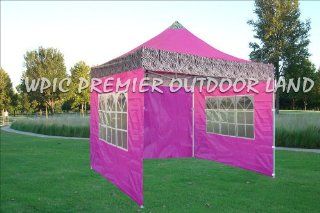 10x10 Pop up 4 Wall Canopy Party Tent Gazebo Ez Pink Zebra