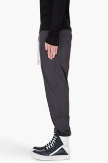 Rick Owens DRKSHDW Dark Grey Drawstring Harem Pants for men