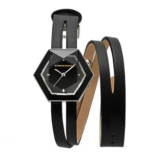BCBG Maxazria Womens Prism Double Wrap Leather Watch