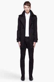 Saint Laurent Black Short Trench Coat for men