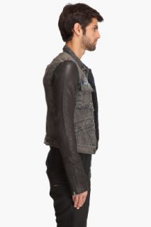 Rick Owens DRKSHDW Denim Leather Jacket for men
