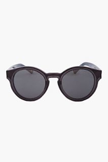 KRISVANASSCHE Translucent Black Round Horn Sunglasses for men