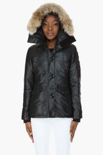 Canada Goose Black Down Fur trimmed Montebello Jacket for women