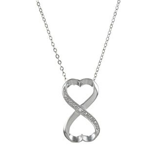 La Preciosa Sterling Silver Cubic Zirconia Heart Infinity Necklace